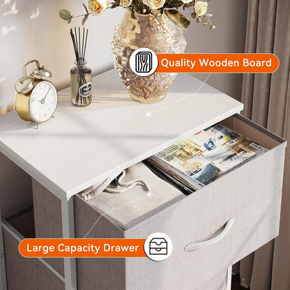 Light Grey Dresser With 3 Drawers For Bedroom Nightstand