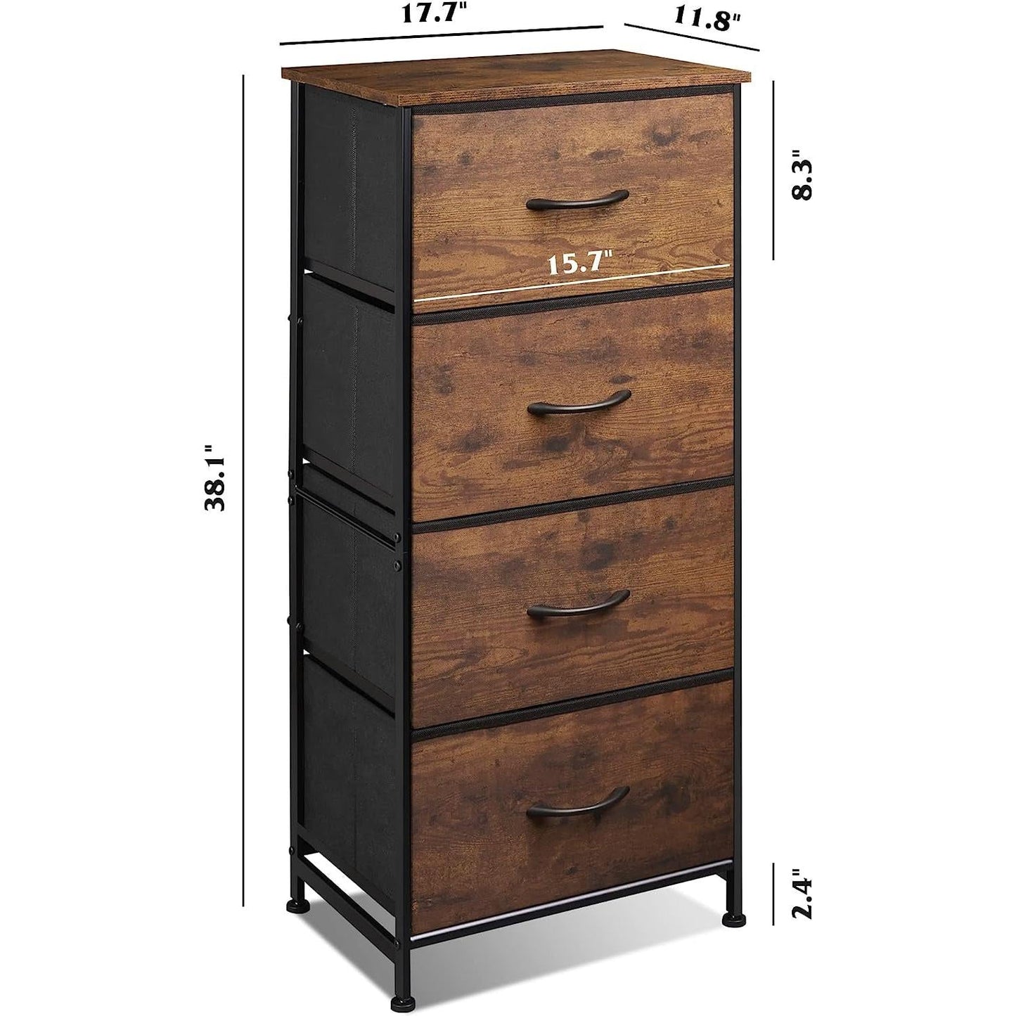 Four Drawer Dresser With Handles For Bedroom Storage