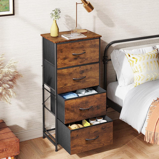 Four Drawer Dresser With Handles For Bedroom Storage