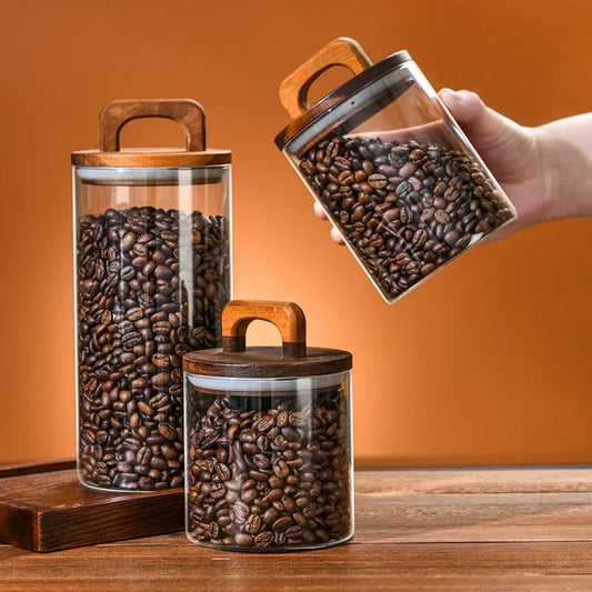 SealNest™ Glass Storage Jar with Wooden Lid
