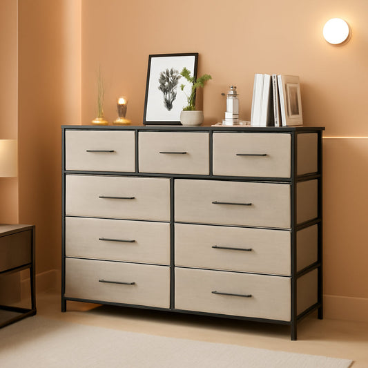Grey 4 Drawer Dresser With Wood Top And Nightstand