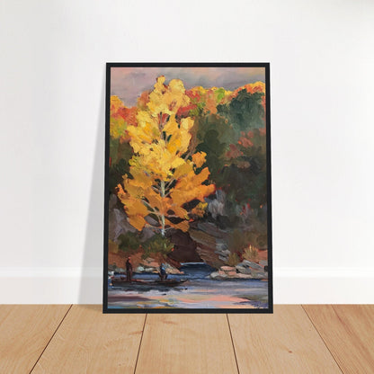 'Pine Cove' Landscape I 16x24 Art Print Wooden Framed I Artwork by American Artist Barbara Cleary