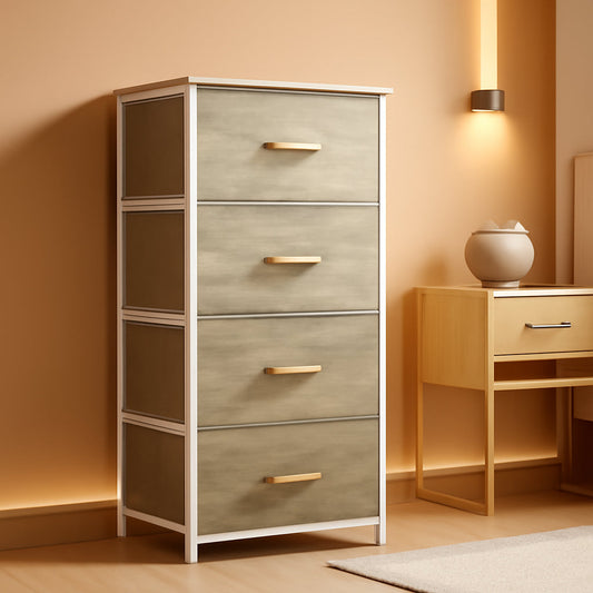 Dresser With 4 Drawers Fabric Storage Tower Organizer