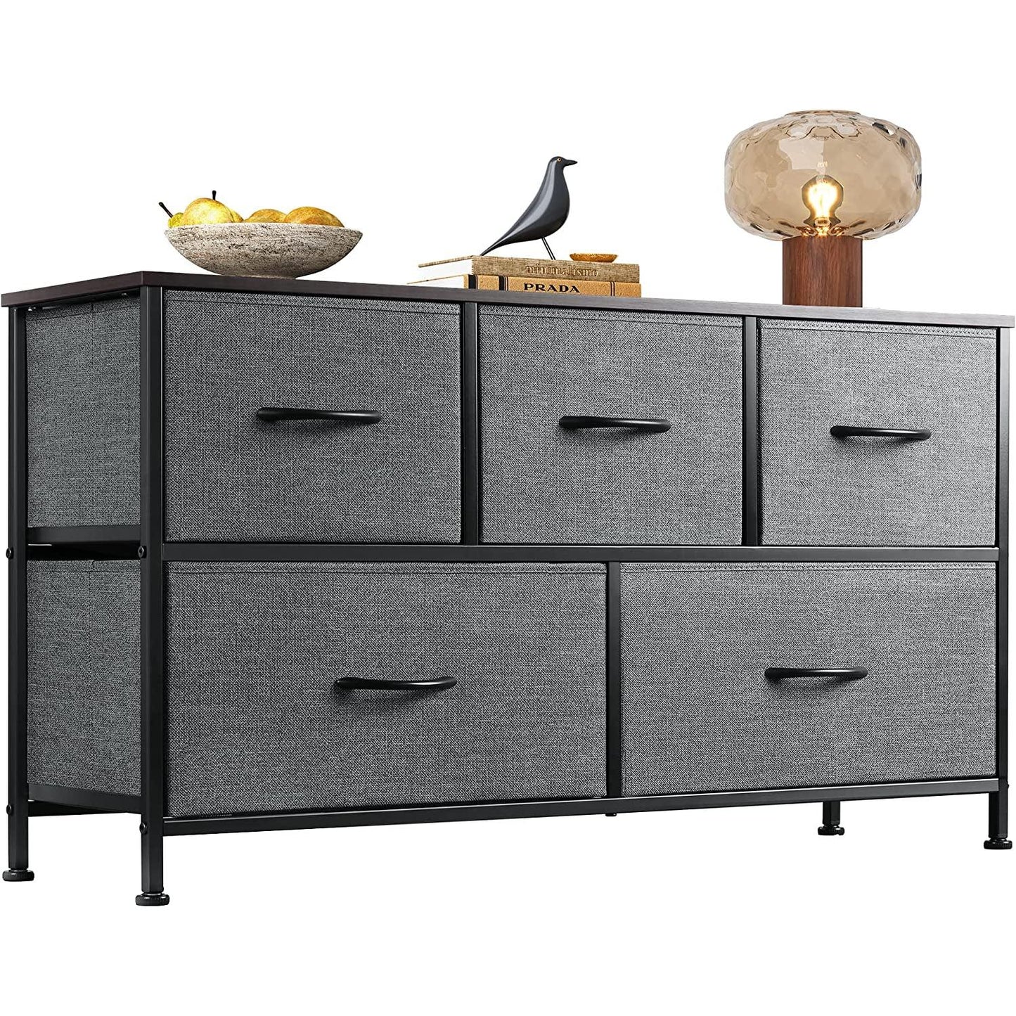 5 Drawer Fabric Dresser Organizer For Bedroom Storage