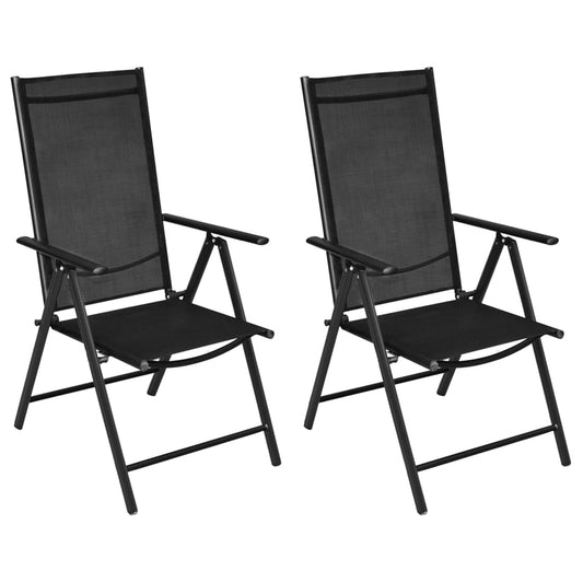 vidaXL Patio Folding Chairs Camping Garden Lawn Chair Aluminum and Textilene