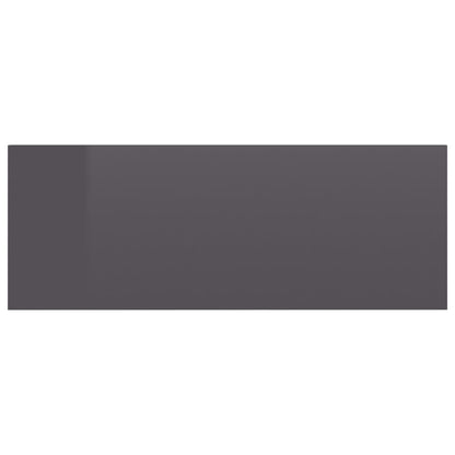 NNEVL Floating Nightstand High Gloss Grey 40x30x15 cm Chipboard