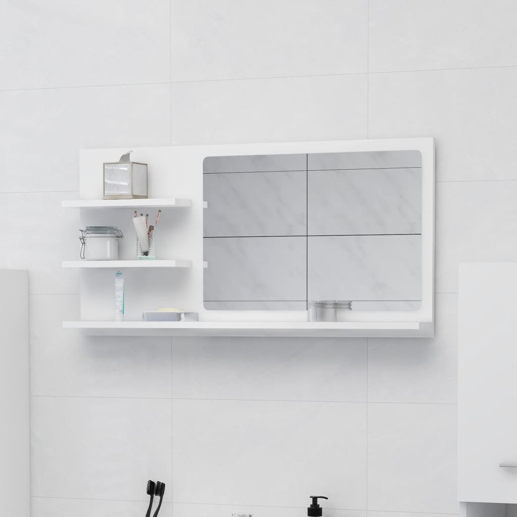 vidaXL Bathroom Mirror Vanity with Shelves for Powder Room Engineered Wood
