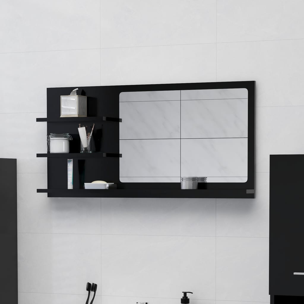 vidaXL Bathroom Mirror Vanity with Shelves for Powder Room Engineered Wood