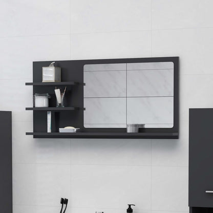 vidaXL Bathroom Mirror Vanity with Shelves for Powder Room Engineered Wood