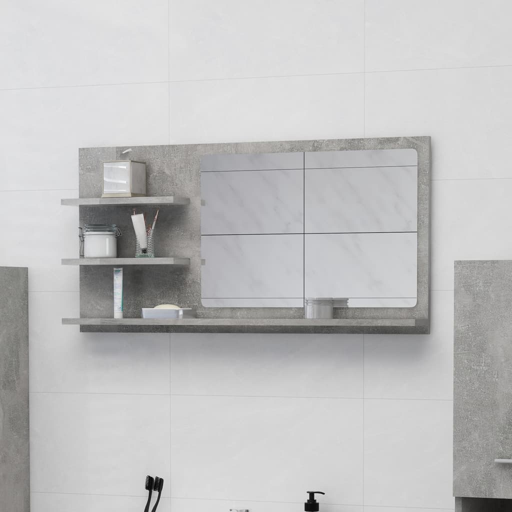 vidaXL Bathroom Mirror Vanity with Shelves for Powder Room Engineered Wood