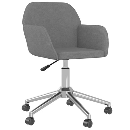 vidaXL Swivel Office Chair Home Office Desk Chair with Wheels and Arms Fabric