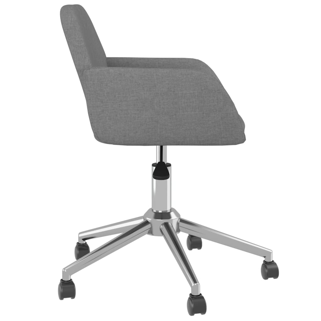 vidaXL Swivel Office Chair Home Office Desk Chair with Wheels and Arms Fabric