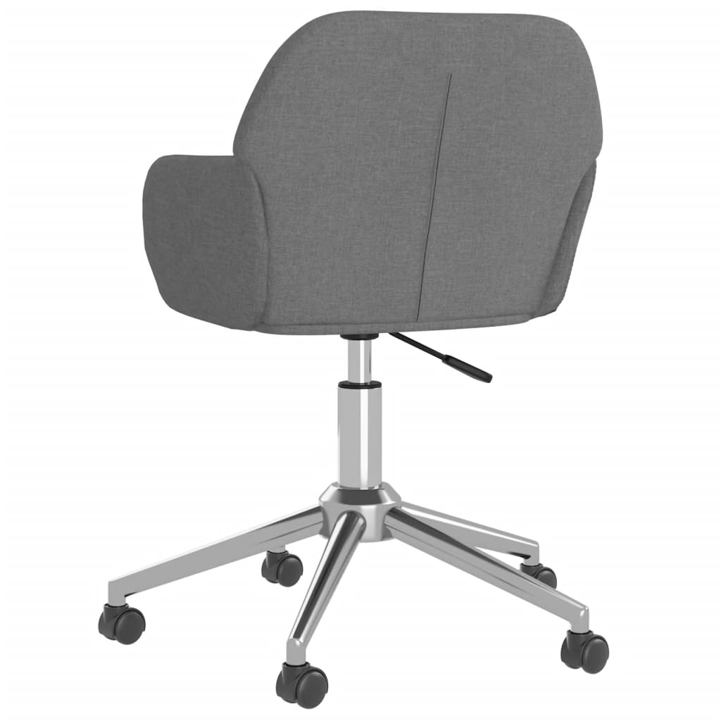 vidaXL Swivel Office Chair Home Office Desk Chair with Wheels and Arms Fabric