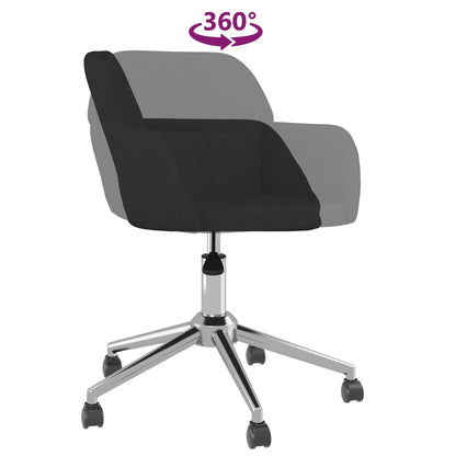 vidaXL Swivel Office Chair Home Office Desk Chair with Wheels and Arms Fabric