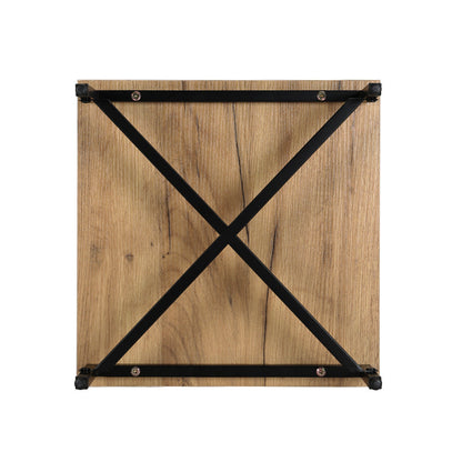 NNEDSZ Bedside Table Drawers Shelf Side Nightstand Storage Bedroom Rust Oak