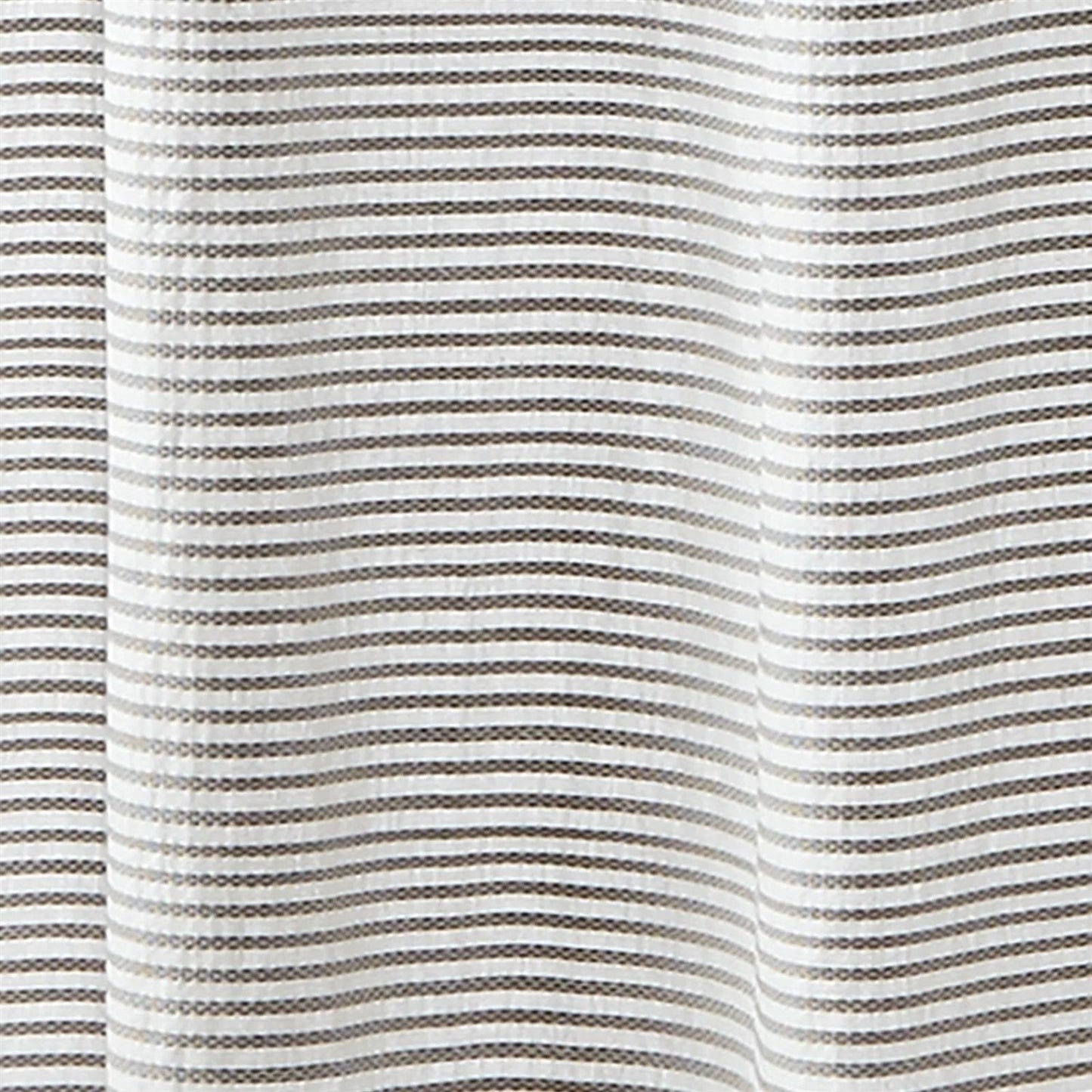 72-inch Grey and White Stripes Cotton Shower Curtain with Tassels