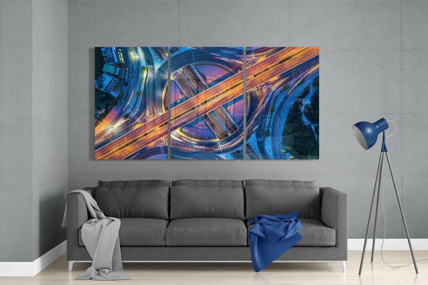 Cosmopolitan Roads Glass Wall Art