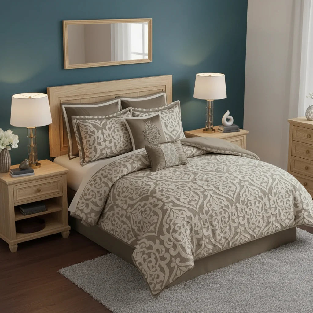 Luxurious Jacquard Comforter Set - Modern All-Season