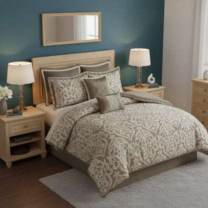 Luxurious Jacquard Comforter Set - Modern All-Season