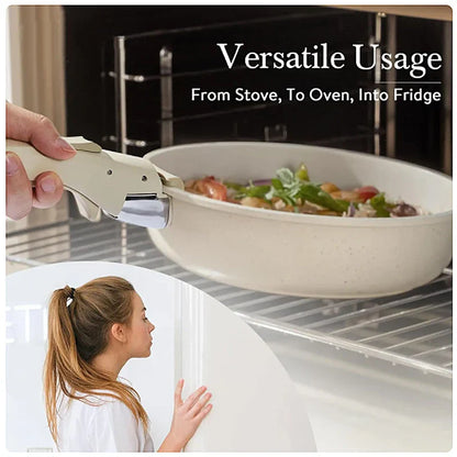 5-Piece Non-Stick Cookware Set Aluminum Alloy Pots and Pans with Lids White