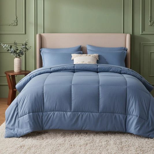 Comforter Set Queen, Stylish solid geometry Comforter And Sheet,Pillowcase Set,7 Piece