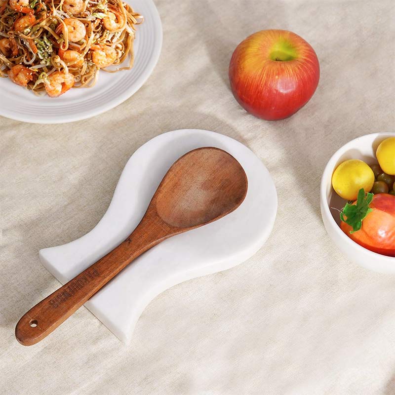 Spoon Rest Natural Marble Spatula Fork Ladle Utensil Rest Keeper