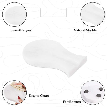 Spoon Rest Natural Marble Spatula Fork Ladle Utensil Rest Keeper