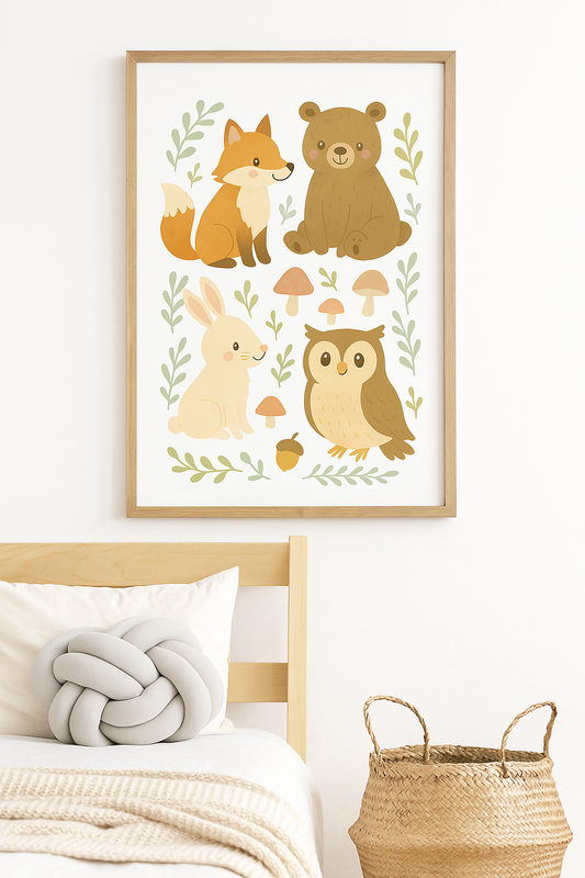 Woodland Animal Friends – Neutral Wall Art