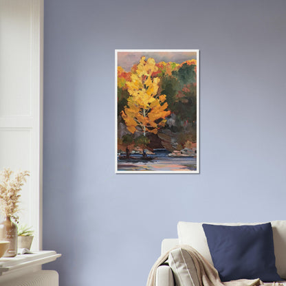 'Pine Cove' Landscape I 16x24 Art Print Wooden Framed I Artwork by American Artist Barbara Cleary