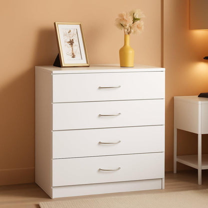 White 4 Drawer Dresser Contemporary Bedroom Storage