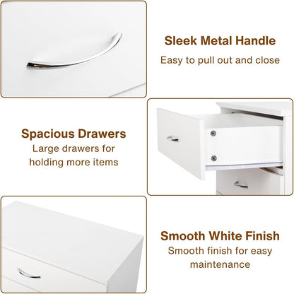 White 4 Drawer Dresser Contemporary Bedroom Storage