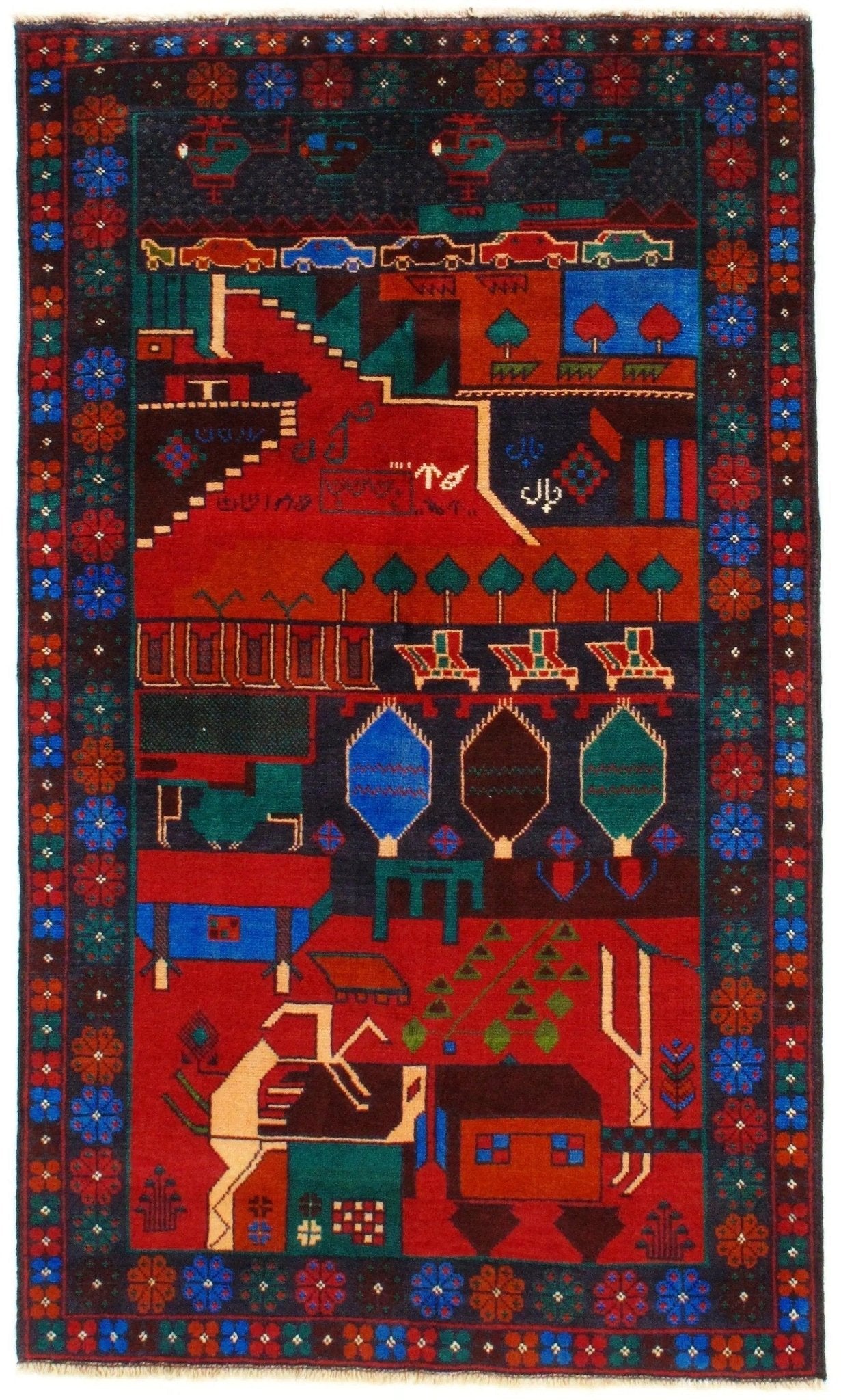 Canvello Multi Balouchi Rug 3 'x 5'