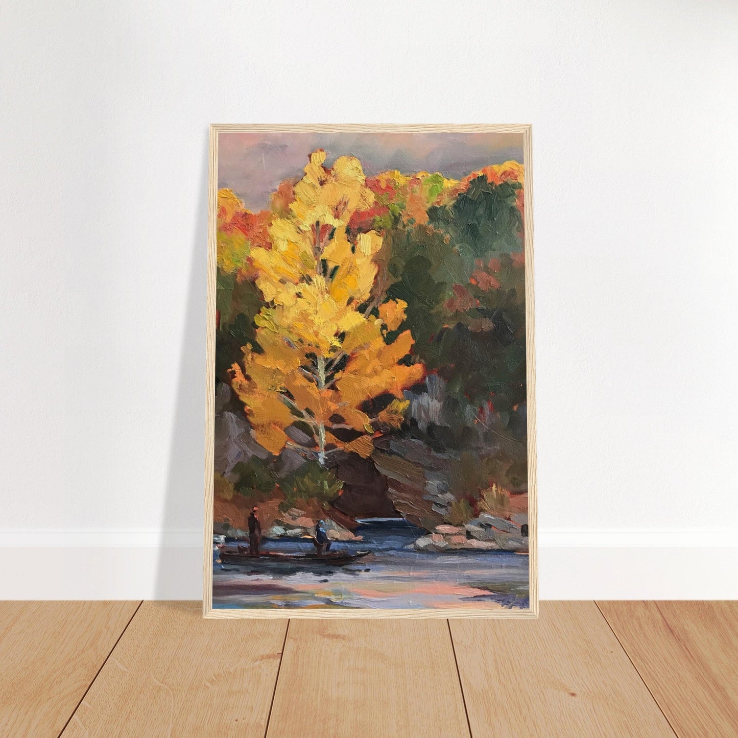 'Pine Cove' Landscape I 16x24 Art Print Wooden Framed I Artwork by American Artist Barbara Cleary