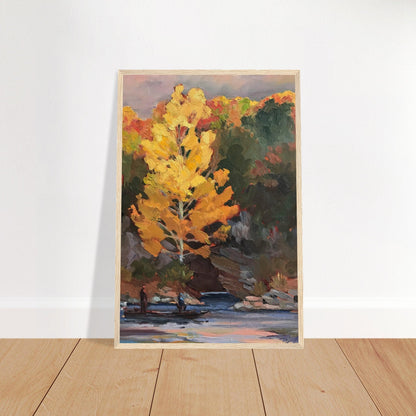 'Pine Cove' Landscape I 16x24 Art Print Wooden Framed I Artwork by American Artist Barbara Cleary